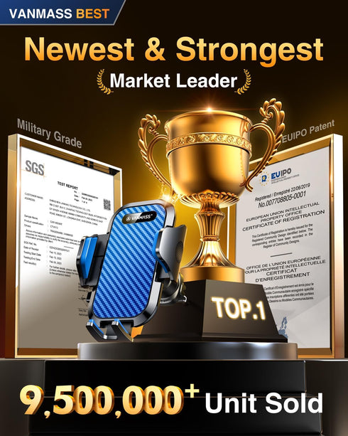 VANMASS 17 16 Phone Holders for Your Car Ultimate Military-Grade Car Phone Holder MountPatent & Safety Certs Upgraded