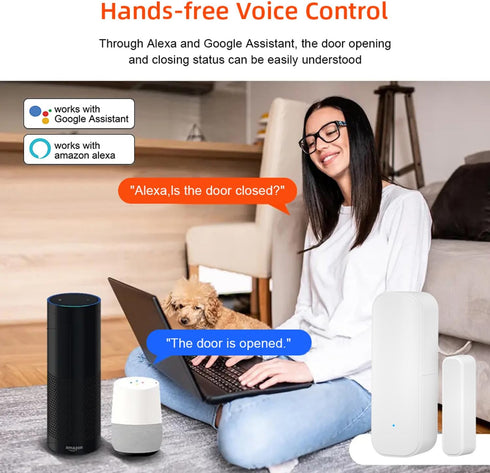 Smart WiFi Door Sensor - Wireless Window Sensor with App Notification Alert for Home Security