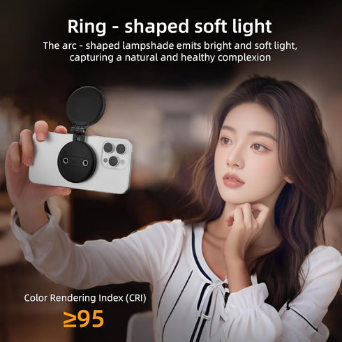 Magnetic Selfie Light for MagSafe, LED Ring Fill Light for iPhone, Portable Rechargeable Clip on Light for Selfie