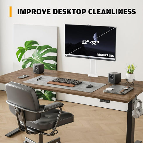 Hemudu 13 inch 32 inch 77lbs, Single Desk Monitor Arm Mount Stand Fit for to Flat Curved Computer Screen with Swivel