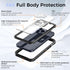 iPhone 15 Pro Max Case Waterproof - IP68 Case with Kickstand, Impact Resistant TPU + PC, Suitable for Diving, Swimming,
