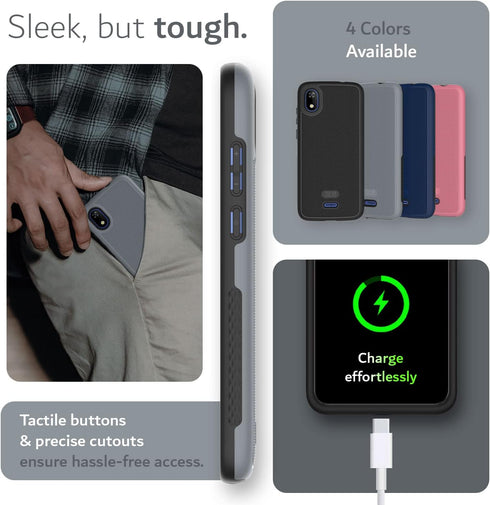 TUDIA DualShield Grip Phone Case for Moxee M2160, MergeGrip Shockproof Military Grade Slim Dual Layer Tough Protection
