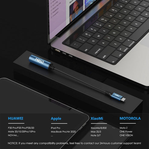 MillSO USB Type C to 1/4 Headphone Adapter, TRS 6.35mm Female to USB C Aux Audio Adapter for Amplifiers
