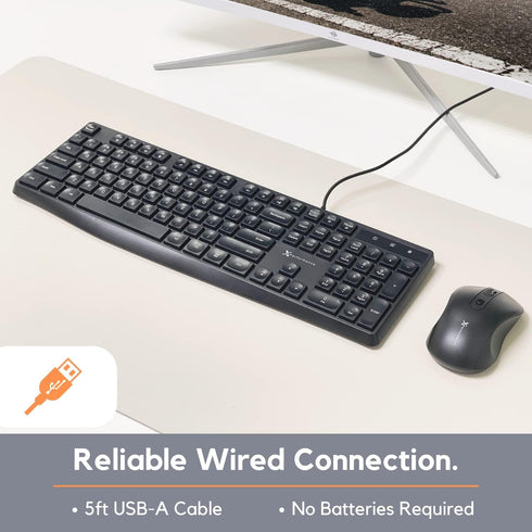 X9 Performance Wired Keyboard - Ultra Slim Full Size Ergonomic Computer Keyboard, Basic USB Keyboard for PC Desktop,