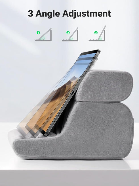 UGREEN Tablet Pillow Stand for Lap, Soft Holder Bed with 3 Viewing Angles Adjustable Home Office Accessories Compatible