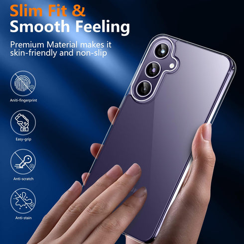 SPIDERCASE Samsung Galaxy S24 Plus Case, 10 FT Military Grade Drop Protection, Slim Fit Shockproof, Clear