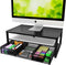 Simple Trending Metal Monitor Stand Riser with Drawer for Laptop, Computer, iMac, Black