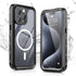 iPhone 15 Pro Max Case Waterproof - IP68 Case with Kickstand, Impact Resistant TPU + PC, Suitable for Diving, Swimming,