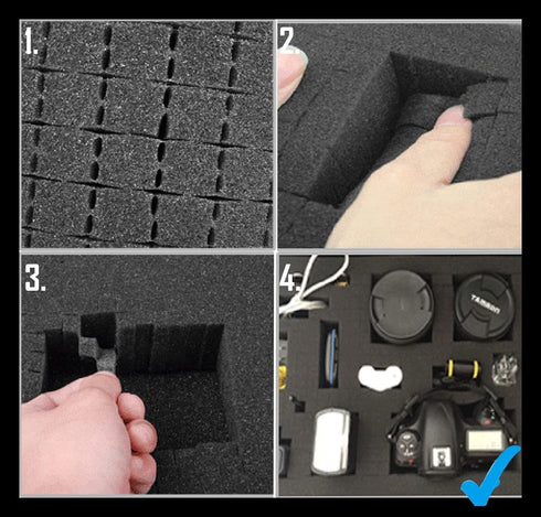 8'' Small Case with Customizable Foam Insert, IP67 Waterproof Hard Carrying Case for Portable Electronics, 8.6" x 4.9"