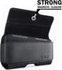 De-Bin Holster for Galaxy S24, iPhone 15, 15 Pro, 14, 13, 12, 11, X, Xs, 10 Cell Phone Belt Holder Case with Belt Clip Pouch Magnetic Cover, Fits Cellphone with Otterbox Commuter Case on, Black