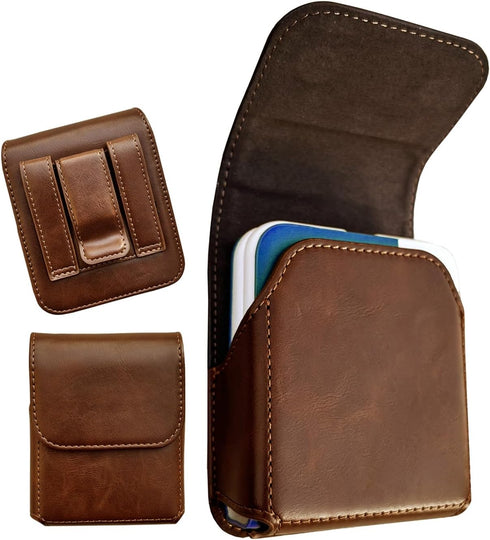 for Samsung Galaxy Z Flip 5/4/3 Belt Holster Phone Case, Leather Phone Pouch, Belt Clip Phone Holder for Motorola Razr