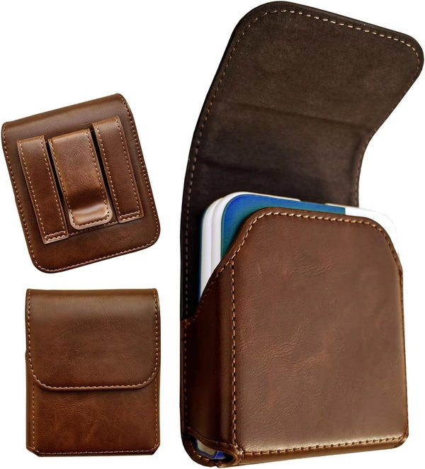 for Samsung Galaxy Z Flip 5/4/3 Belt Holster Phone Case, Leather Phone Pouch, Belt Clip Phone Holder for Motorola Razr
