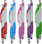 Stylus Pen 2 in 1 with Comfort Grip - Capacitive & Ballpoint for Universal Touchscreen Devices, 10 Pack Silver