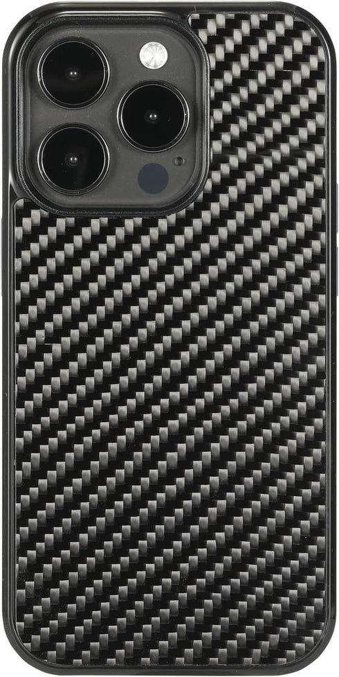 molzar Grip Series Case for iPhone 14 Pro, Real Weave Carbon Fiber, Built-in Metal Plate for Magnetic Mount