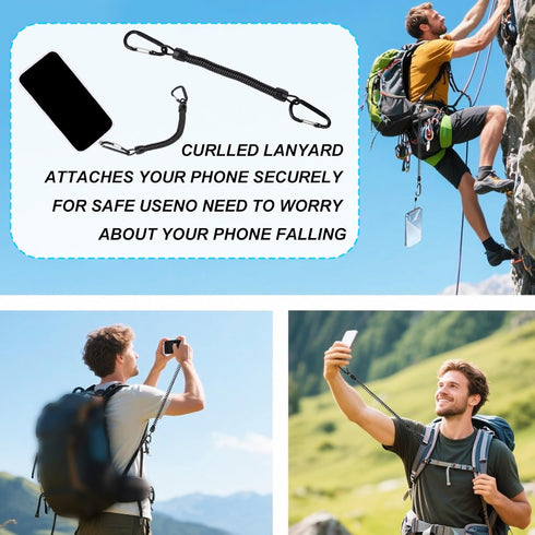 Sinbana Backpack Magnetic Belt Clip for Phone, Strap Magnet Clip Phone Belt Mount Holder with Safety Strap for Climbing