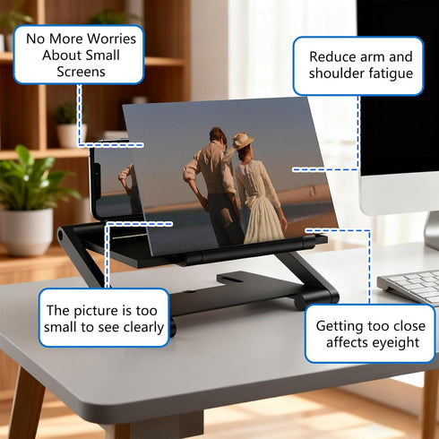 teqnizo 2026 3D Screen Magnifier Version, New HD Mobile Phone Magnifier Projector Screen, Portable Foldable Phone