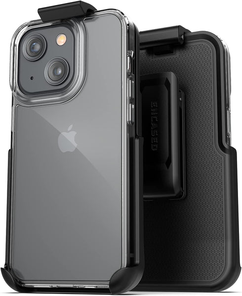 ENCASED Designed for iPhone 13 Case with Belt Clip Holster - Clear