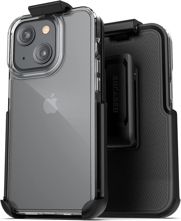 ENCASED Designed for iPhone 13 Case with Belt Clip Holster - Clear