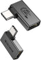 Silkland 90 Degree USB C Right Angle Adapter 2 Pack, 240W Male to Female USB-C Extender for Thunderbolt Devices