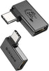 Silkland 90 Degree USB C Right Angle Adapter 2 Pack, 240W Male to Female USB-C Extender for Thunderbolt Devices