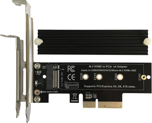 M.2 NVME to PCIe 3.0/4.0 x4 Adapter - NVME/AHCI SSD to PCIe Expansion Card with Heatsink
