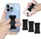 Cell Phone Finger Grip Strap Holder, Slim Finger Loop Selfie Grip for Most Smartphones - 3 Pack (Black)