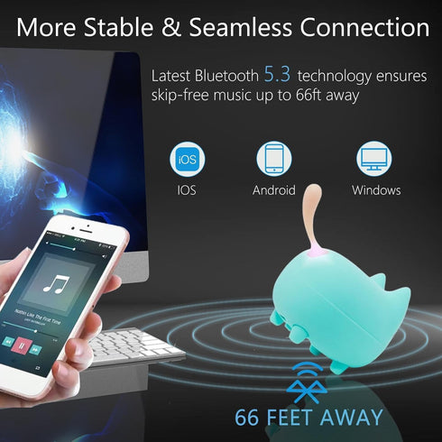 Portable Bluetooth Speaker, Mini Wireless Speakers with Clarity Stereo, TWS Pairing, 40h Playtime, Cute Pet Mini Speaker
