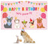 Dog Girl Party Decorations, Pink Puppy Dog Themed Birthday Supplies, Lets Party Banner Backdrop for Kids Photography