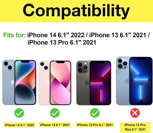 ProCase 2 Pack Screen Protector for iPhone 14 / iPhone 13 / iPhone 13 Pro 6.1 Inch, Tempered Glass Screen Film Guard for iPhone 14 2022 / iPhone 13/13 Pro 2021, Privacy