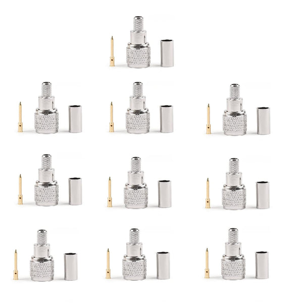 Areyourshop 10Pcs Mini-UHF Male Crimps Connector for RG-58/U Cable Motorola Antenna