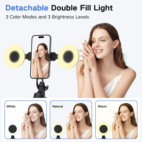 YUANRAN Light,70 inch Metal Selfie Stick Tripod for iPhone with Cellphone Selfiestick with Remote,Phone Tripod Holder