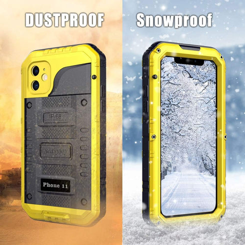 Beasyjoy Waterproof Case for iPhone 11, Metal Military Grade, Heavy Duty Defender