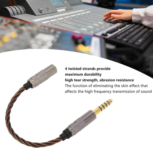 4.4MM Balanced Male to 3.5MM Balanced Female Adapter Cord, Gold Plated Portable Headphone Adapter Cable