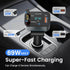 SEANCHEER 69W 2 5.3 MP3 Car Bluetooth Adapter & Car Charger USB C, Cigarette Lighter Adapter with Retractable Cables