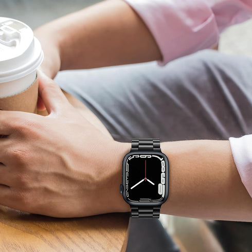 Tasikar Band Compatible with Apple Watch Band 42mm (Series 10), Premium Stainless Steel Metal Replacement Strap, Black