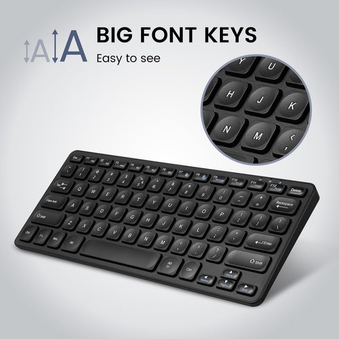 Perixx PERIBOARD-416 Wired Mini USB Keyboard with 4 Hubs, X Type Scissor Keys, Detachable USB-C and A Cable