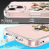 GiiKa iPhone 13 Case with Screen Protector, Clear Protective Floral Shockproof Hard Case with TPU Bumper