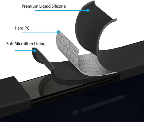 Silicone Case for iPhone 15 Pro Max, Black - Soft Liquid Silicone Phone Case with Full Body Microfiber Lining, 6.7