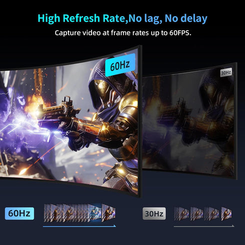 cenmate 3.0 1080P 60FPS 4K@30Hz Switch/PS5/Xbox/Camera/PC Aluminum HDMI Capture Card, USB Audio Video Capture Card