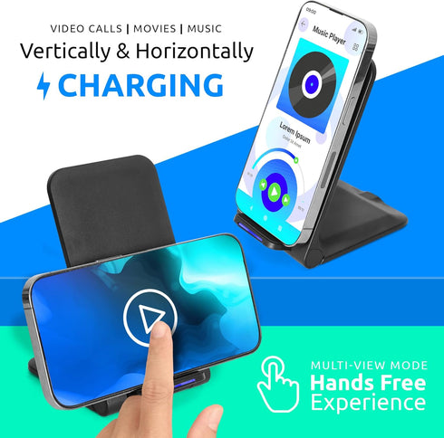NiYo Portable Foldable Wireless Phone Charger Stand, Fast Charging for Qi Enabled Devices