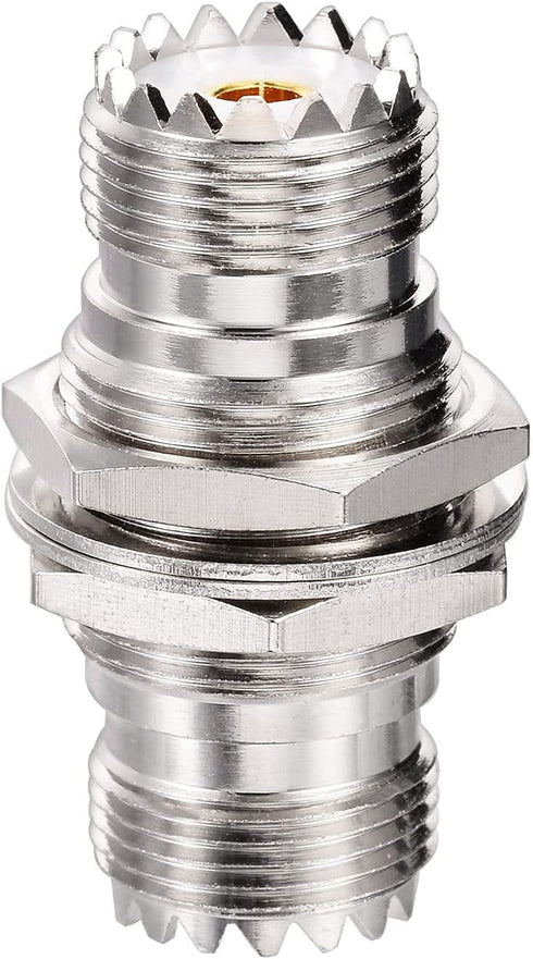 Superbat SO-239 Bulkhead Connector UHF Female Nut Panel Mount Connector, 2pcs SO239 to SO 239 Adapter