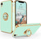 iPhone XR Case, Slim Protective Phone Case with Kickstand Ring Holder, Soft Rubber Hybrid Bumper, Mint, 6.1"
