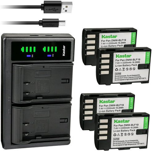 Kastar 4-Pack Battery and LTD2 USB Charger Replacement for Sigma SD Quattro, H Digital Camera