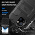 Beasyjoy iPhone 14 Case Waterproof, Heavy Duty Metal Full Body Protective Case with Built-in Screen Protector, Military