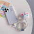 3D Cute Cartoon Charger Protector Case for Apple 20W USB-C Power Adapter and Lightning Cable (White Dog)