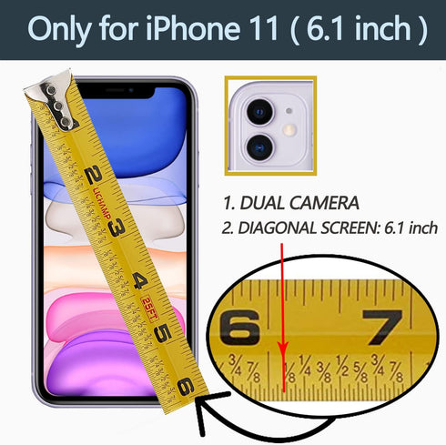 LAMEEKU Wallet Case for iPhone 11, RFID Blocking Leather Cover with Card Holder and 360° Rotation Ring Kickstand