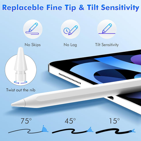 Uogic Stylus Pen for iPad - Fast Charging, Magnetic, Palm Rejection, Rechargeable iPad Stylus Pencil