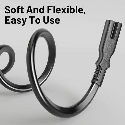 Vockjour 2 5Ft PS5/PS4/PS3 5 4 3, Prong AC Power Cord Black, Universal Power Cable Replacement for Sony Slim