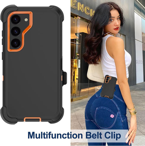 Samsung Galaxy S23 Case - Heavy Duty Rugged Protection, Belt Clip Holster, 2X Screen Protector, Shockproof, Dust-Proof