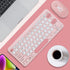 Mini Keyboard and Mouse Combo, Stylish Colorful Round Keycaps Mute Laptop Keyboard Mouse Set, Ergonomic Design for OS